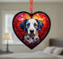 Dalmatian Stained Glass Effect Heart Suncatcher